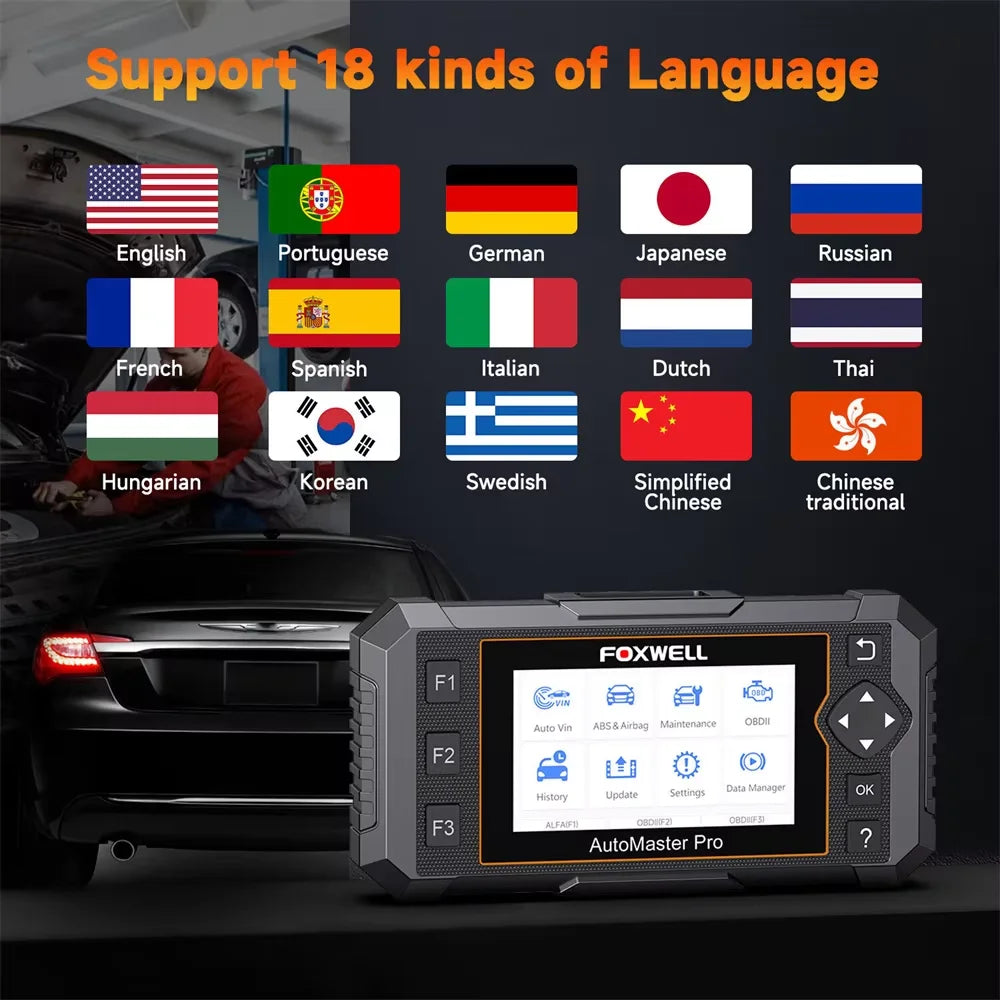 FOXWELL NT650 Pro OBD2 Automotive Scanner SAS A/F OIL EPB BRT TPS 26+ Reset Bidirectional Auto Car Diagnostic Tool Free Update