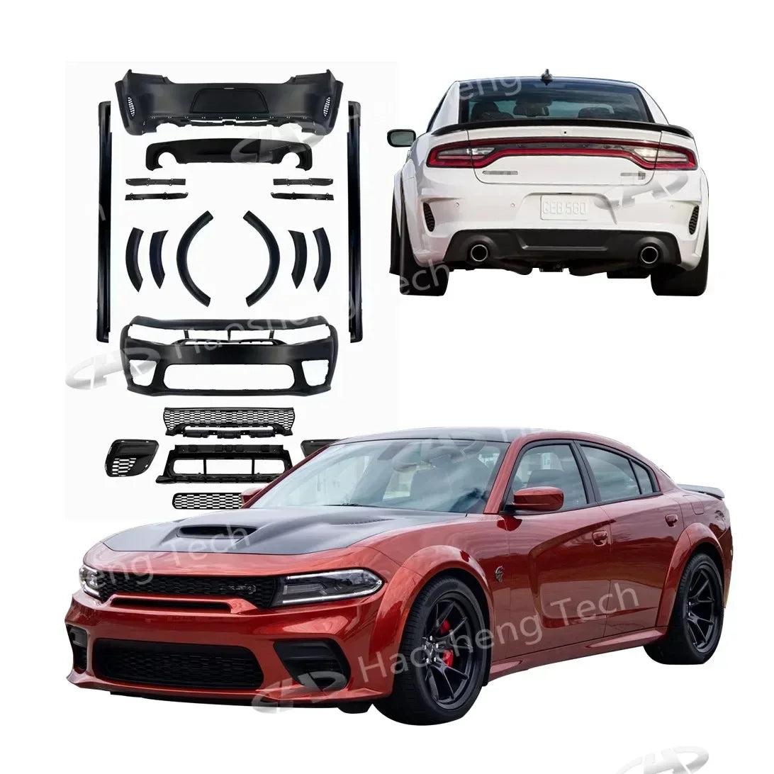 Full Set Wide Body Kit,Upgrade Charger SRT Hellcat ,Fits For Dodge Charger Car 2015-2023