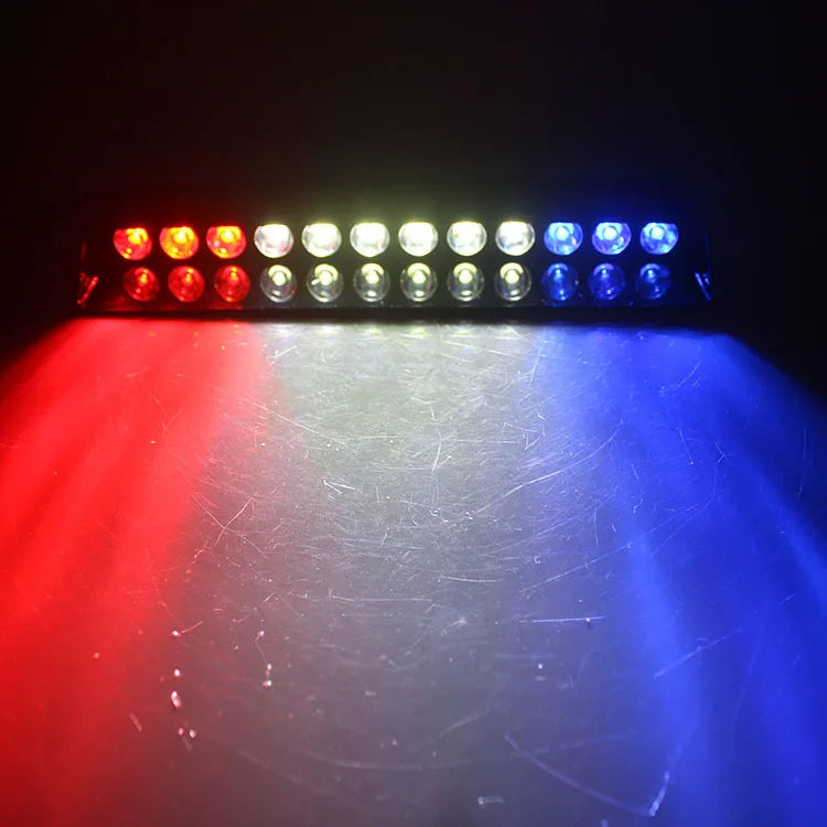 12LED Car LED Strobe Light Red/Blue/White Police Lights Signal Lamps Flash Dash Emergency Flashing Windshield Warning Light 12V