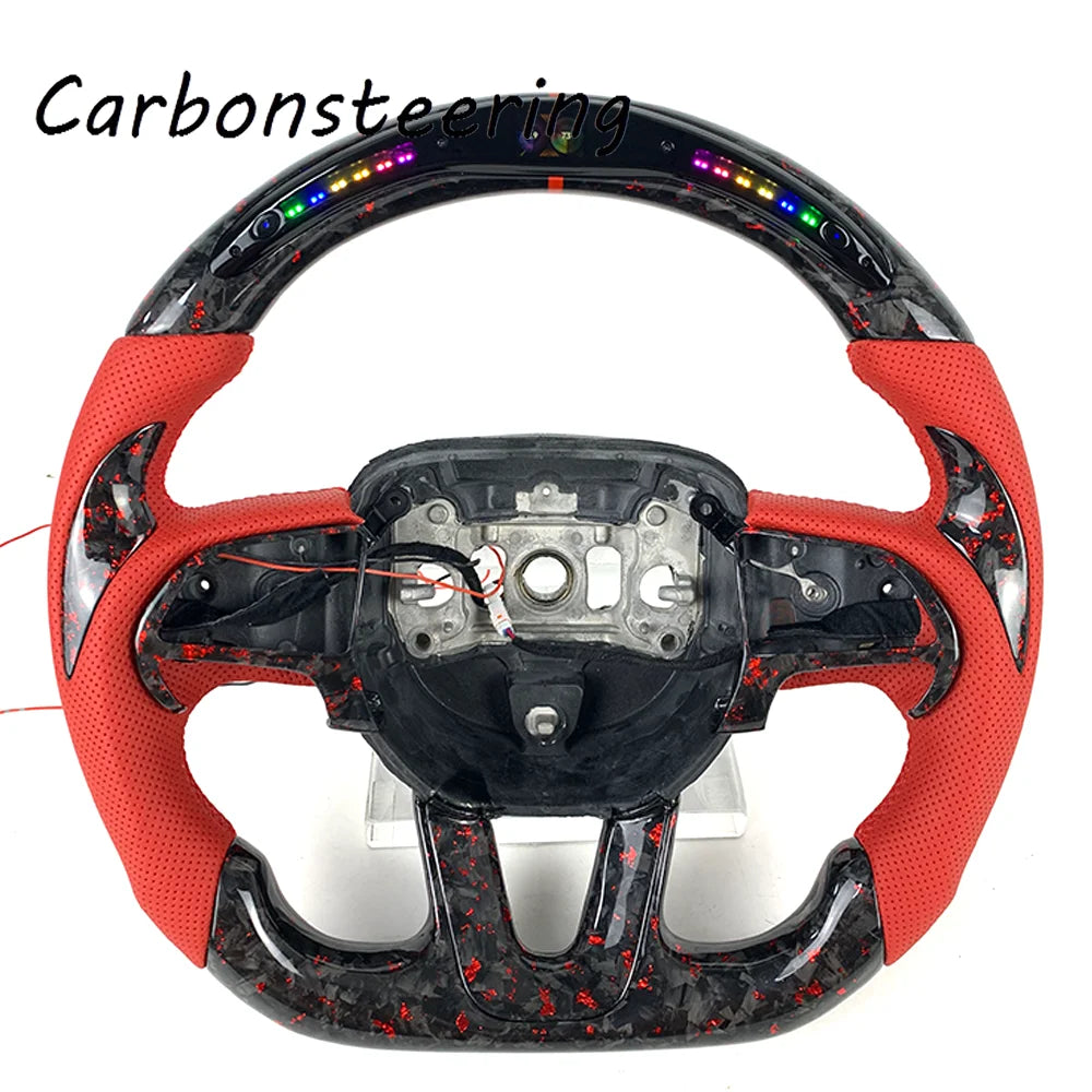 Dodge Charger Challenger Hellcat Srt Durango Grand Cherokee Custom LED forged carbon fiber steering wheel