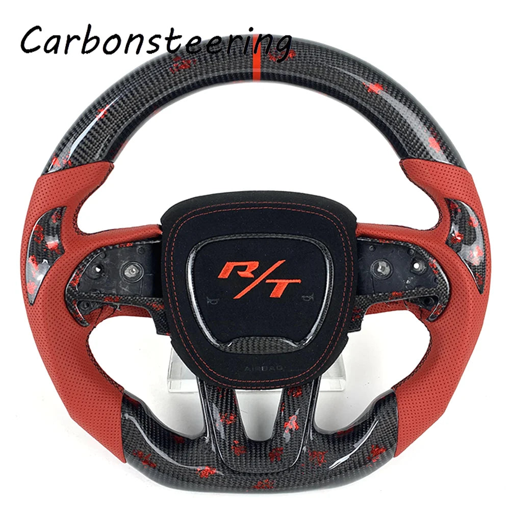 Dodge Charger Challenger Hellcat Srt Durango Grand Cherokee Custom LED forged carbon fiber steering wheel