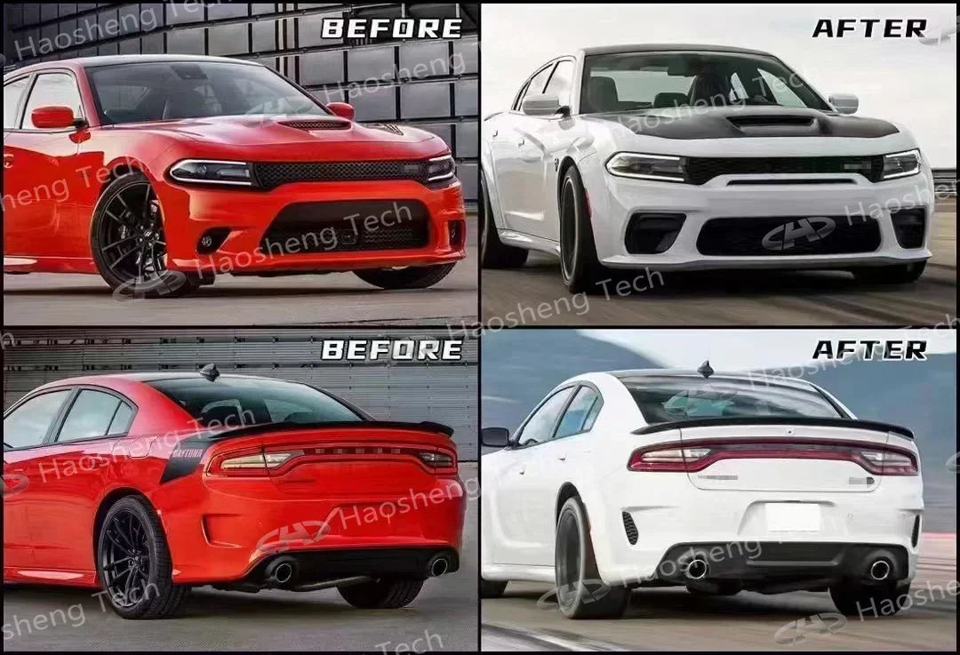 Full Set Wide Body Kit,Upgrade Charger SRT Hellcat ,Fits For Dodge Charger Car 2015-2023