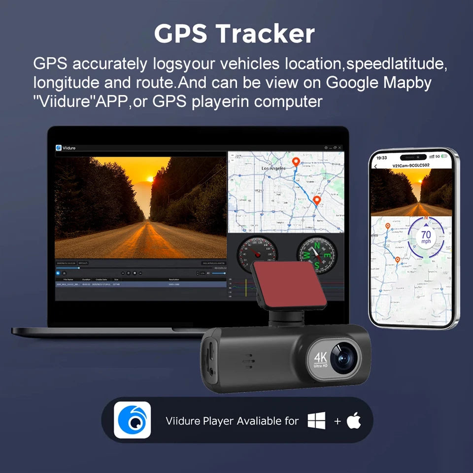 Dash Cam for Cars 4K Car Dvr Support 1080P Rear View Cam Video Recorder GPS WIFI Car Camera Night Vision 24H Parking Monitor